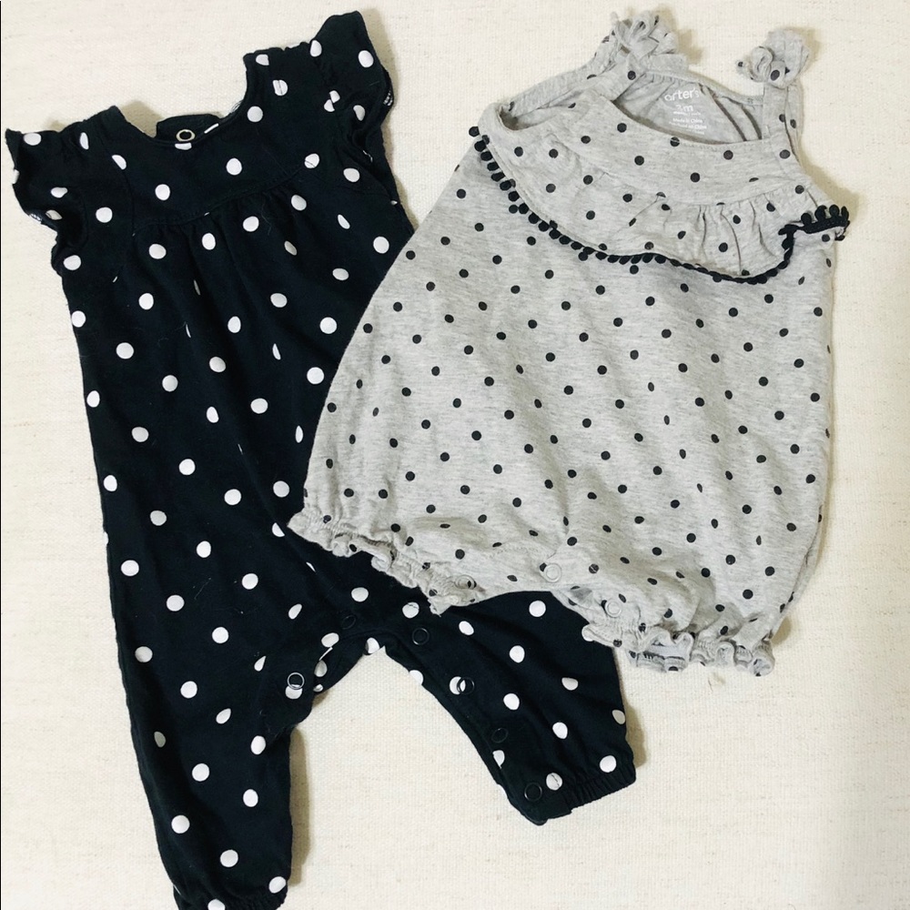 Carters Baby Girl polka dot bundle